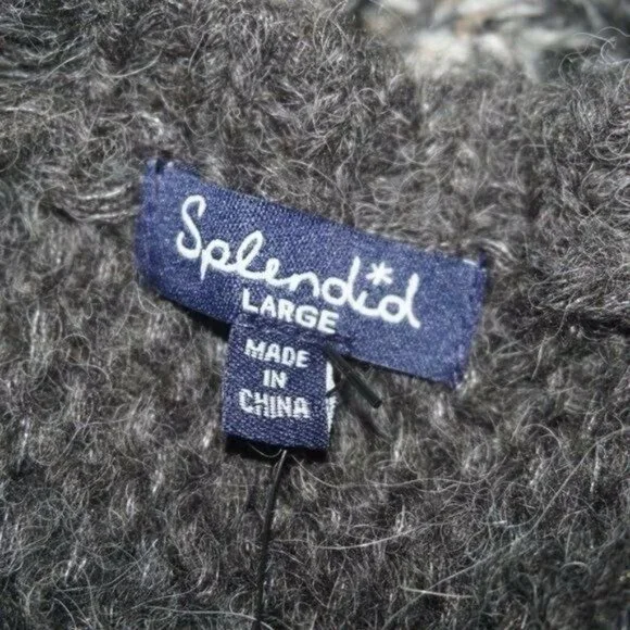 Splendid Wool Alpaca Mohair Blend Open Front Duster Cardigan Sweater Large New - Picture 5 of 11